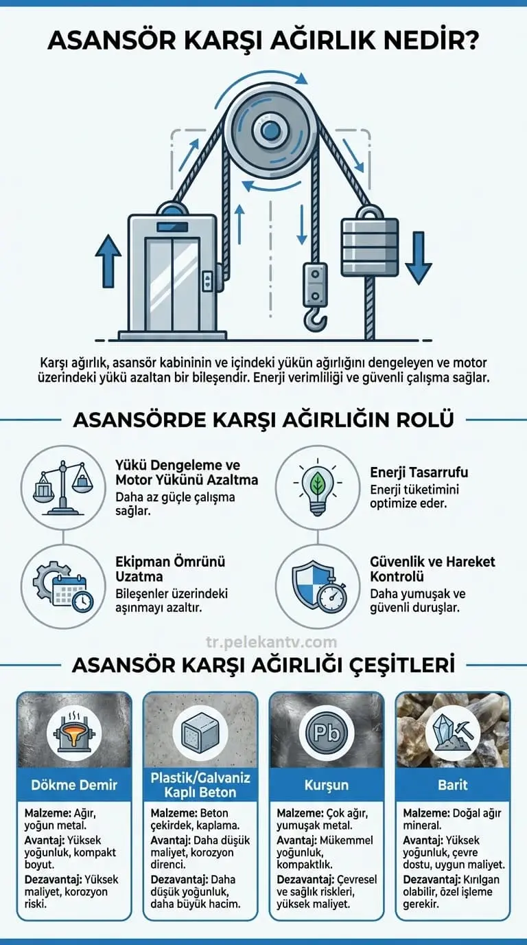 Asansör Karşı Ağırlığı İnfografiği